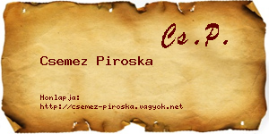 Csemez Piroska névjegykártya